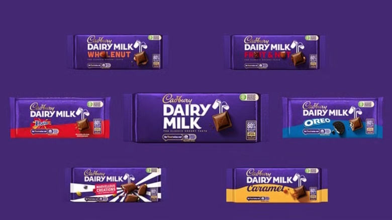 Mondelez CDM products against a purple background.